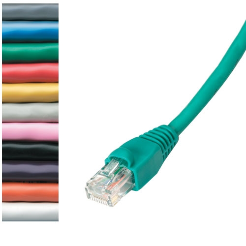 Cross-Pinned PVC CAT5e 100-MHz Patch Cable 4.5-m Basic Connectors 15-ft. Green 