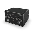 KVXHP Series MST KVM Extender over CATx/Fiber - Quad-Monitor, 4K DisplayPort, USB 2.0 Hub, Serial, Audio, Local Video