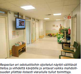 Black Box infoTV Respectan odotustilassa v&auml;litt&auml;&auml; tietoa ja viihdett&auml;